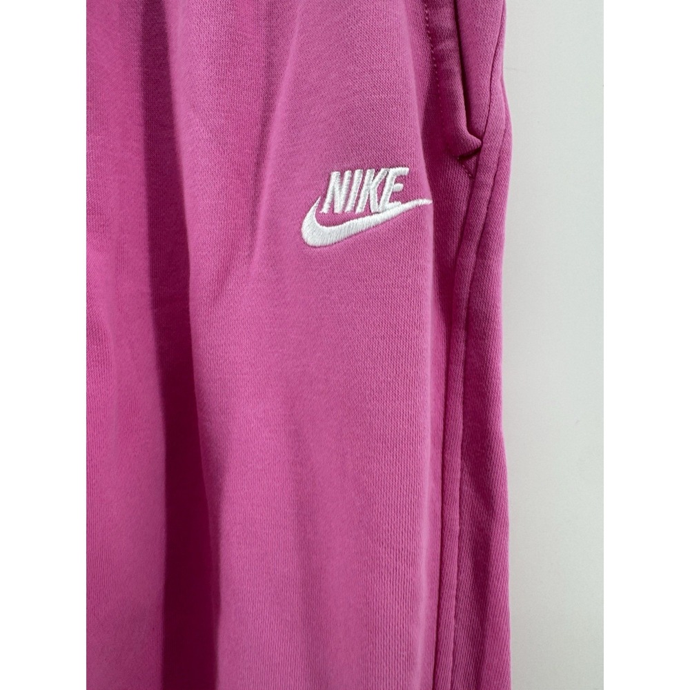 Nike Girls Pink Fleece Jogger Pants M Cotton Pockets Drawstring Pull-On - Picture 2 of 8